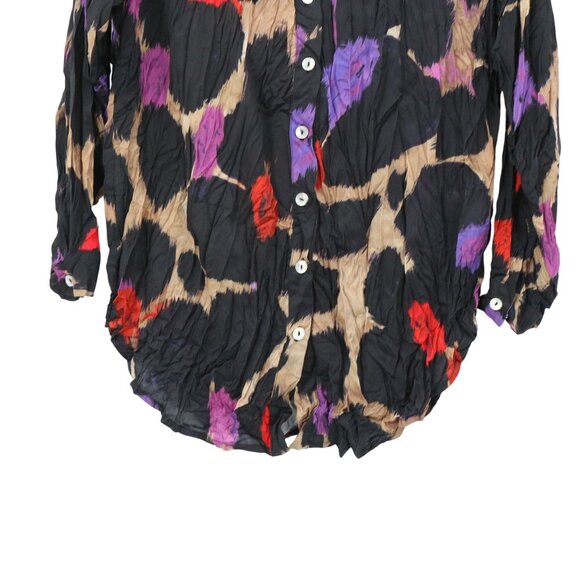 Alembika Cosmopolitan Button Down Shirt Top in Violet Crinkle Oversized XS - Picture 5 of 7